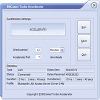 BitComet Turbo Accelerator 3.9.0 software screenshot