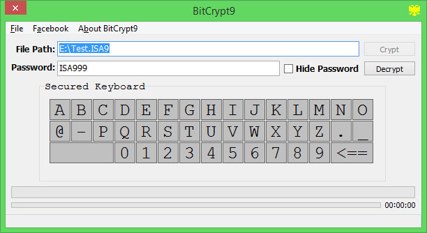 BitCrypt9 1.0 software screenshot