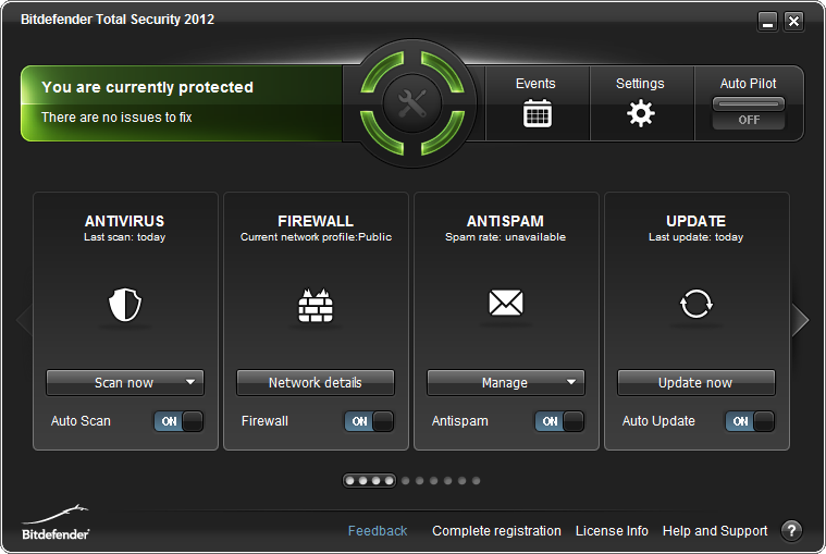 BitDefender 2012 Total Security 2012 software screenshot