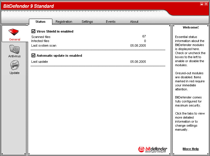 BitDefender 9 Standard 9 software screenshot