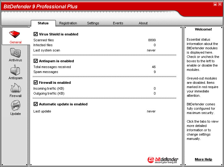 BitDefender Professional Plus 9 software screenshot