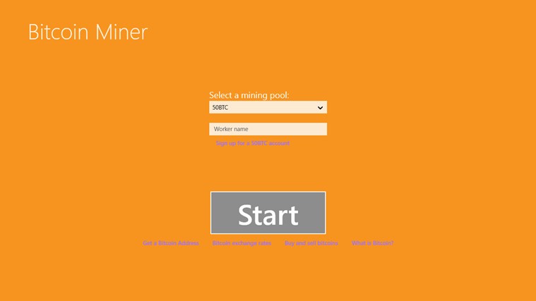Bitcoin Miner 1.6.0.0 software screenshot