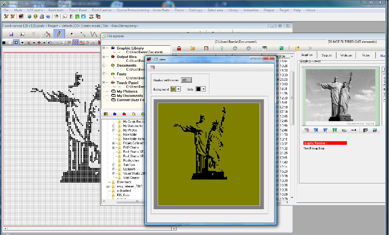 Bitmap2LCD 3.2d.bd1 software screenshot