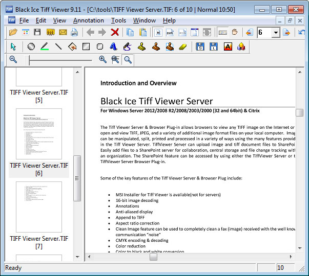 Black Ice Tiff Viewer 11.53 Revision(961) software screenshot
