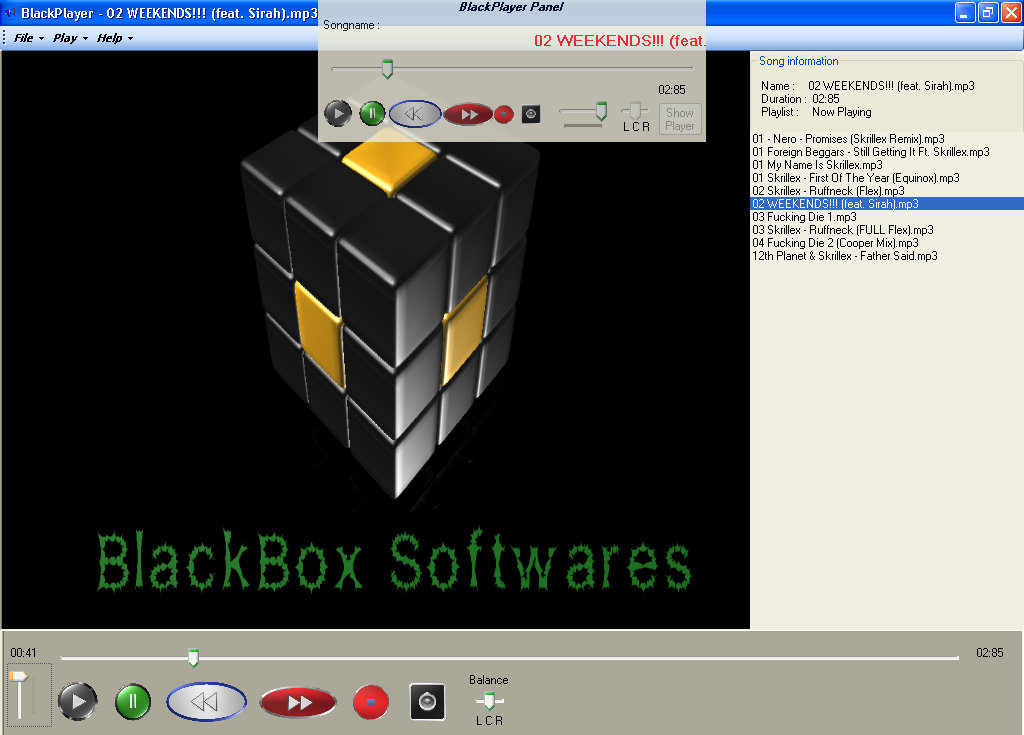 BlackPlayer 0.0.0.1 Beta software screenshot