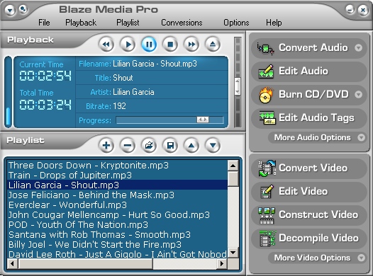 Blaze Media Pro 9.0 software screenshot