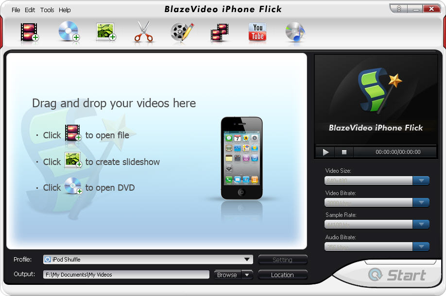 BlazeVideo iPhone Flick 4.0.0.4 software screenshot