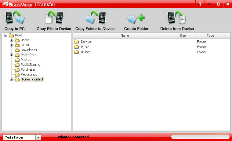 BlazeVideo iPhone Transfer 1.1.1.3 software screenshot