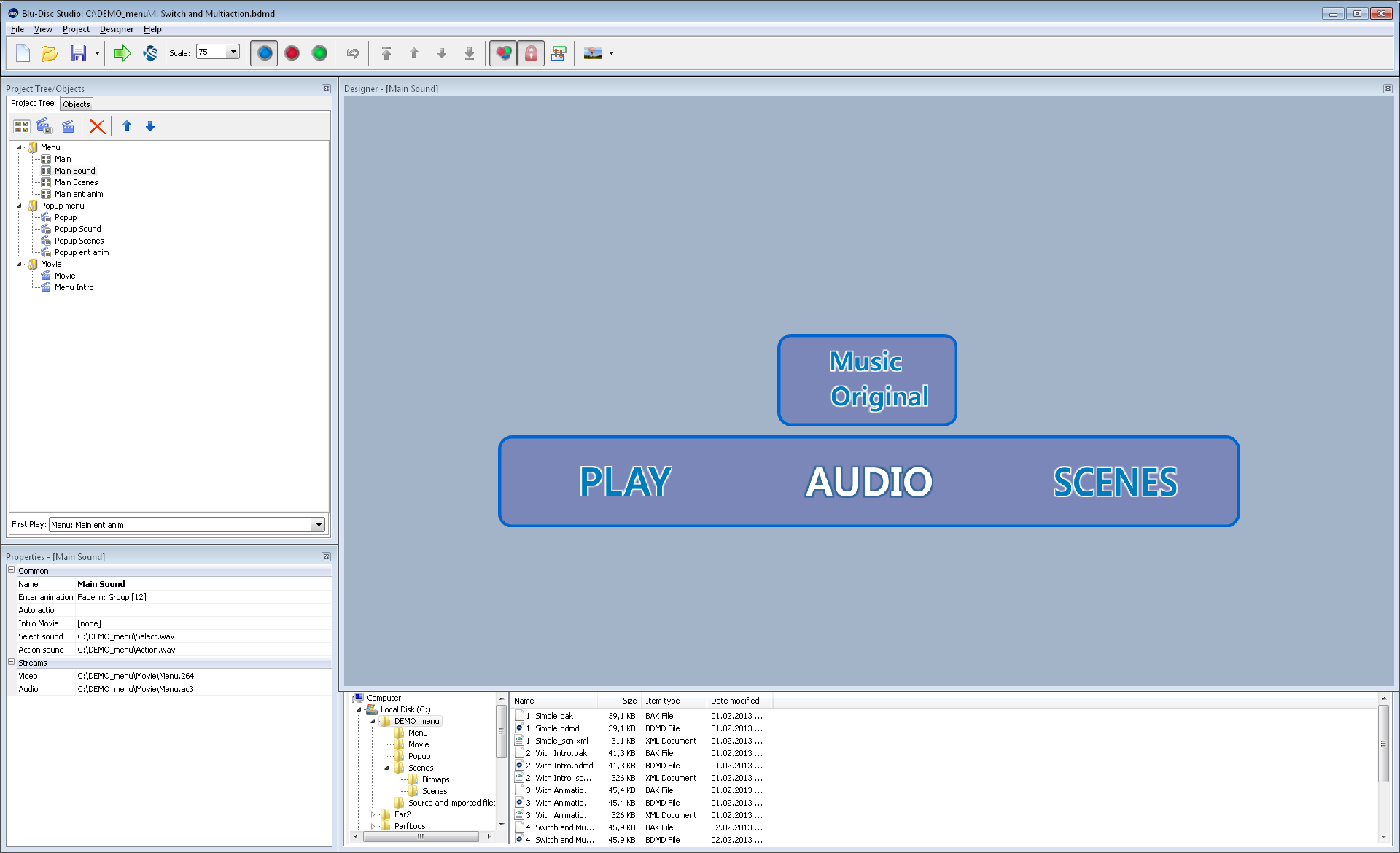 Blu-Disc Studio 3.0.1.1058 software screenshot
