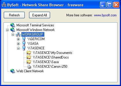 Blue Network Browser 1.8 software screenshot