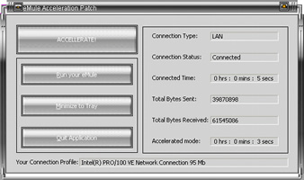 Blue eMule Acceleration 3.2 software screenshot
