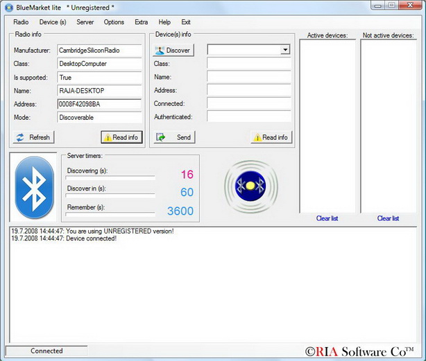 BlueMarket Lite 1.5 software screenshot