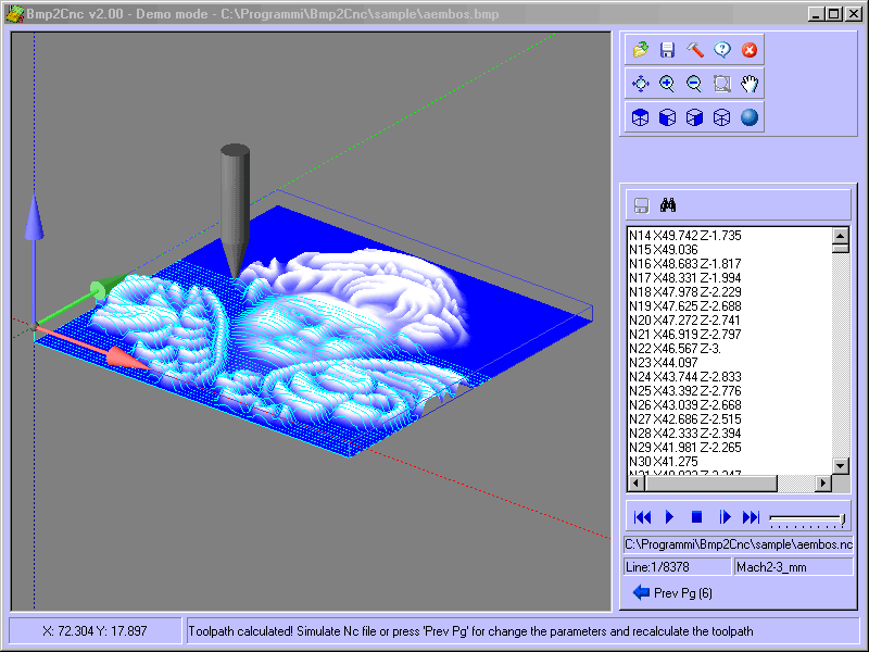 Bmp2Cnc 2.70 software screenshot