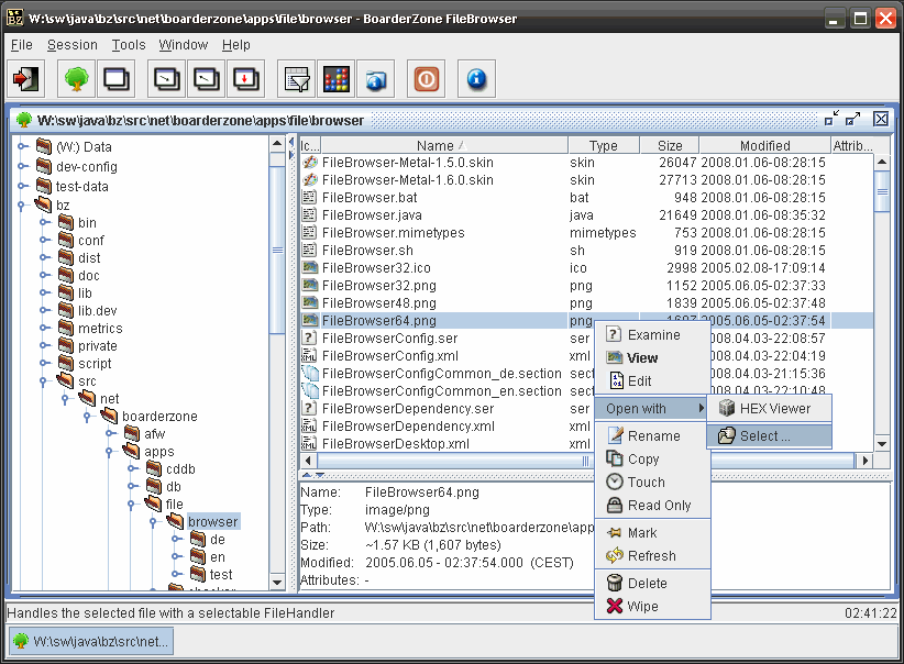 BoarderZone FileBrowser 0.16.645 Alpha software screenshot