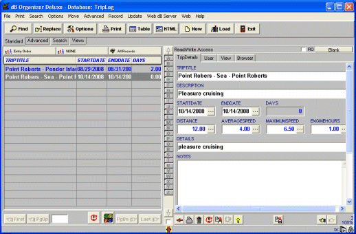 Boat Organizer Deluxe 4.0 software screenshot