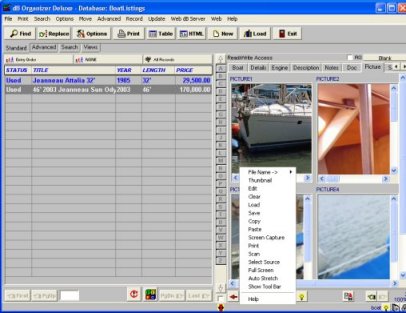 Boat Sales Organizer Deluxe 4.0 software screenshot