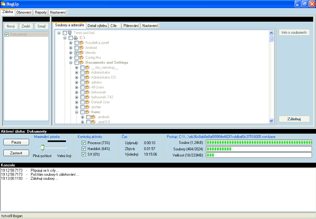 BogUp 1.00 software screenshot