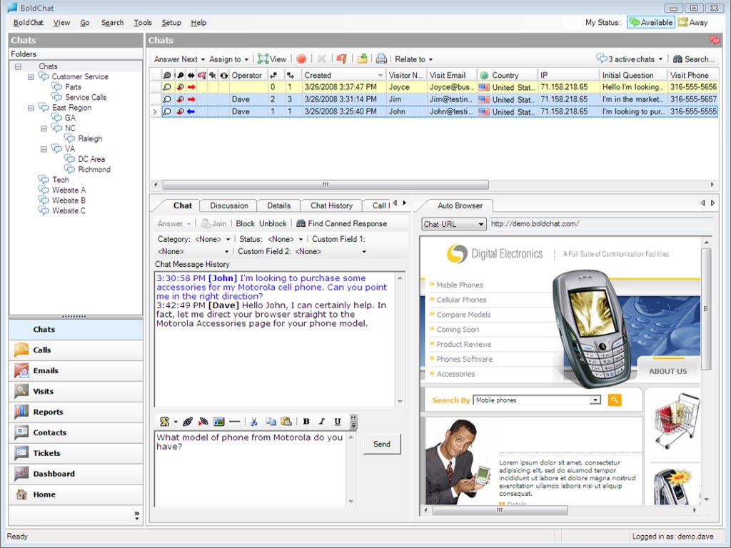 Boldchat 6.50 software screenshot