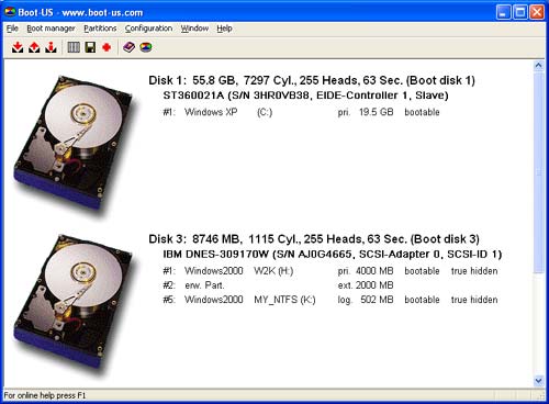 Boot-US 3.7.0 software screenshot