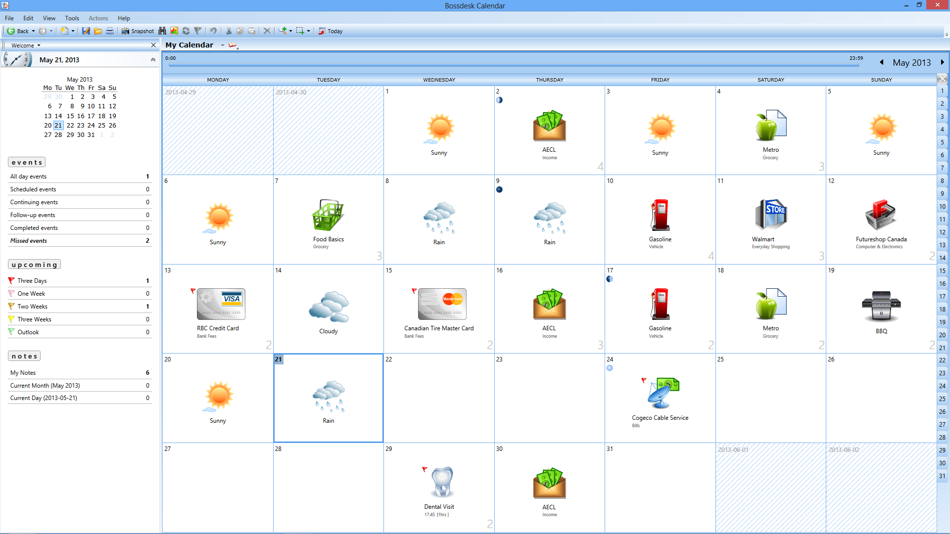 Bossdesk Calendar 1.0.1.5 software screenshot