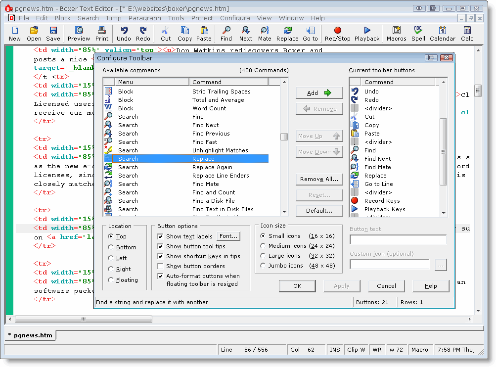 Boxer Text Editor 14.0.0 software screenshot
