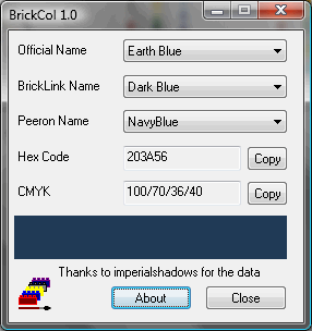 BrickCol 1.0 software screenshot