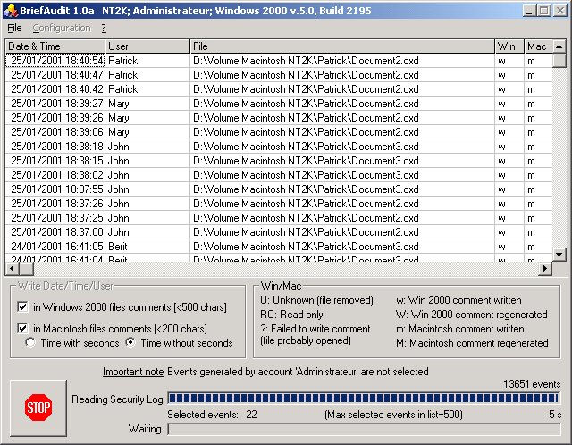 BriefAudit 1.0c software screenshot