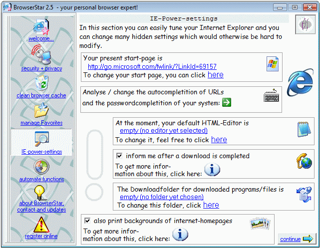 BrowserStar 2.8a software screenshot