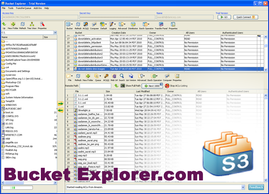 Bucket Explorer 2013.10.01.01 software screenshot