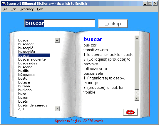 Buensoft Bilingual Talking Dictionary 1.5 software screenshot