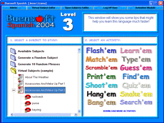 Buensoft Spanish 2008 software screenshot
