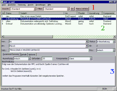 BugLister 1.7 software screenshot