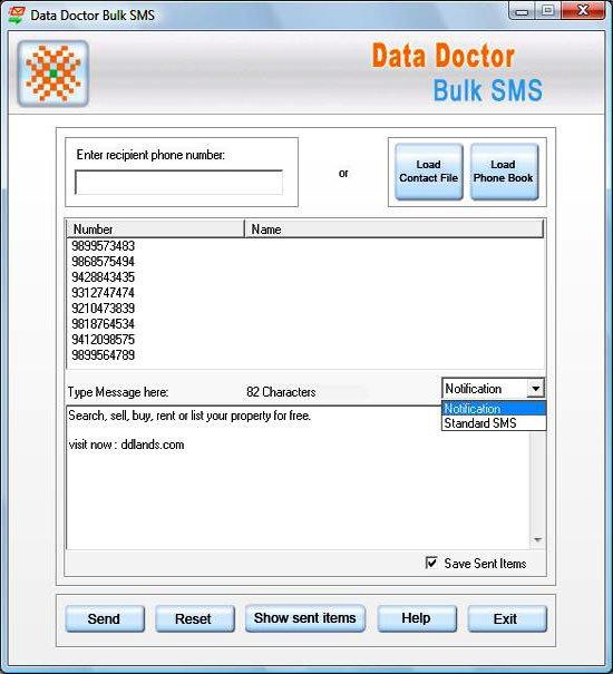 Bulk SMS Sender Software 2.0.1.5 software screenshot