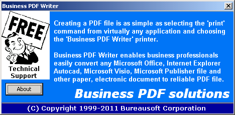 Business PDF Writer 3.02 software screenshot