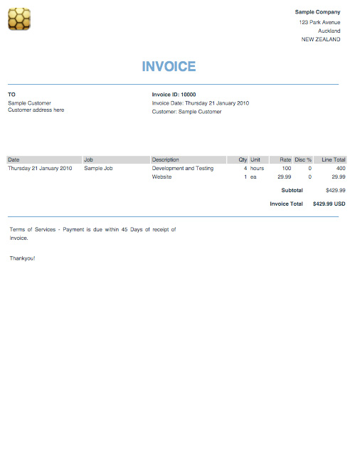 Busy Bee Invoicing 3.28 software screenshot