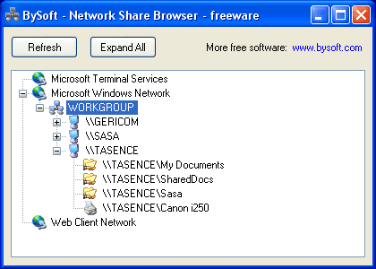 BySoft Network Share Browser 1.0.2.419 software screenshot