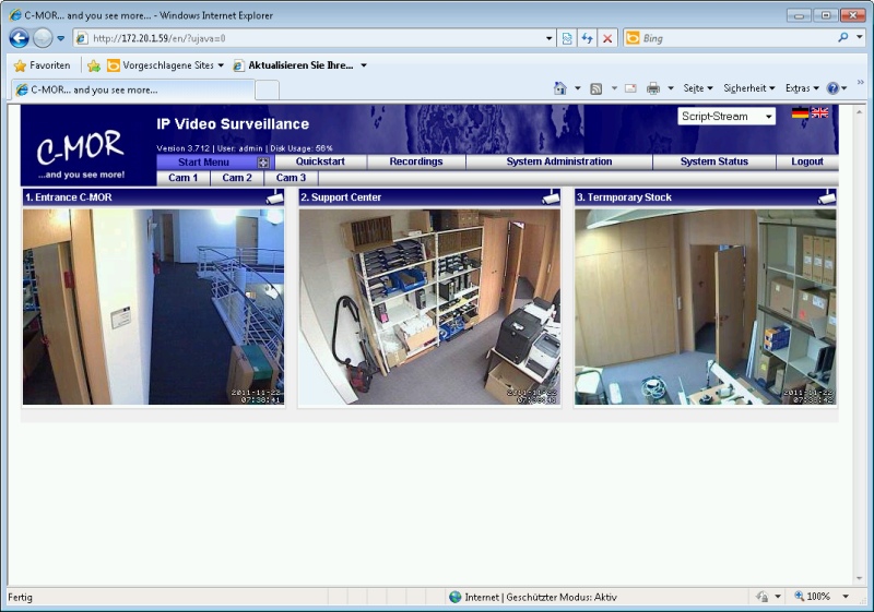 C-MOR Security Surveillance VM Software 4.12 software screenshot