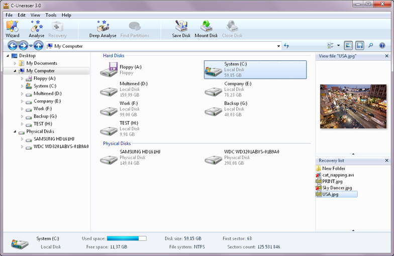 C-Uneraser 3.2 software screenshot