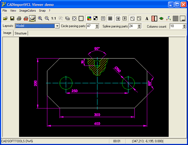 CAD Import VCL 8.0 software screenshot