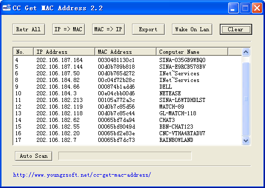 CC Get MAC Address 2.2 software screenshot