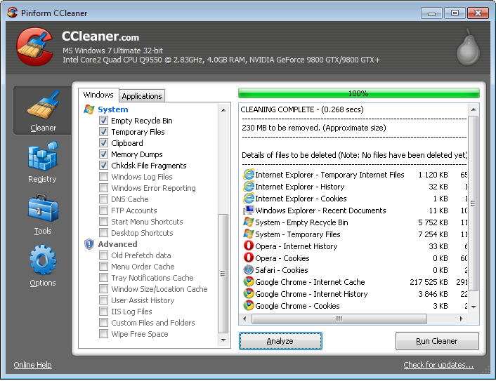CCleaner Portable 5.31.6105 software screenshot