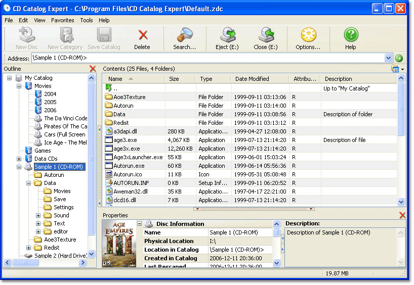 CD Catalog Expert 9.30.807.11 software screenshot