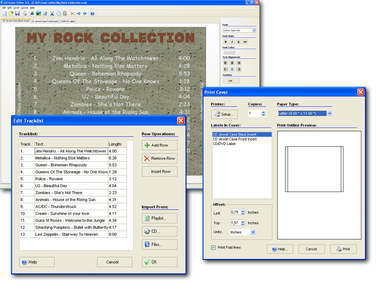 CD-Cover Editor 3.0 software screenshot