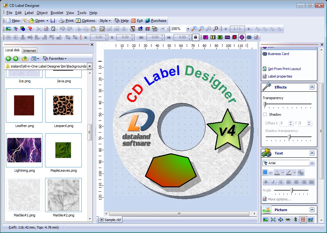 CD Label Designer 7.0.735 software screenshot