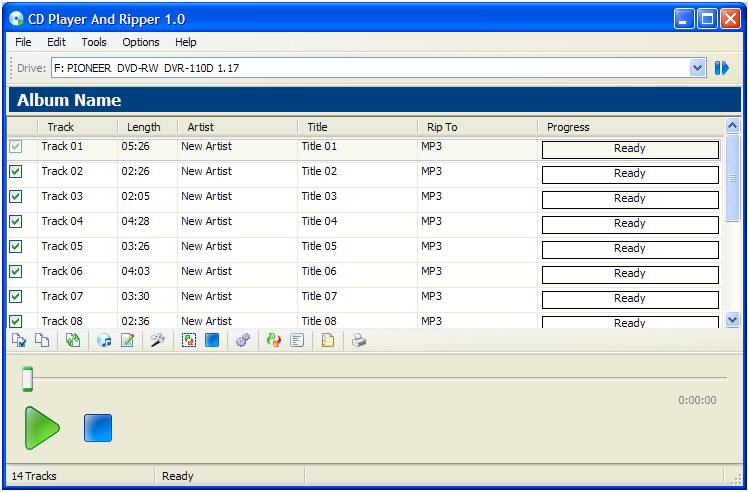 CD Player and Ripper 2.0 software screenshot