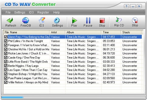 CD To WAV Converter 1.00.1 software screenshot