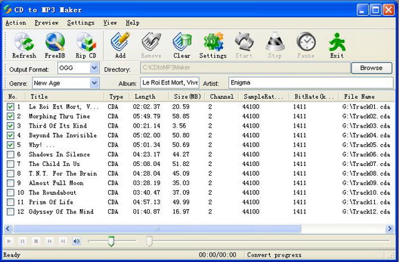 CD to Mp3 Maker 3.40 software screenshot