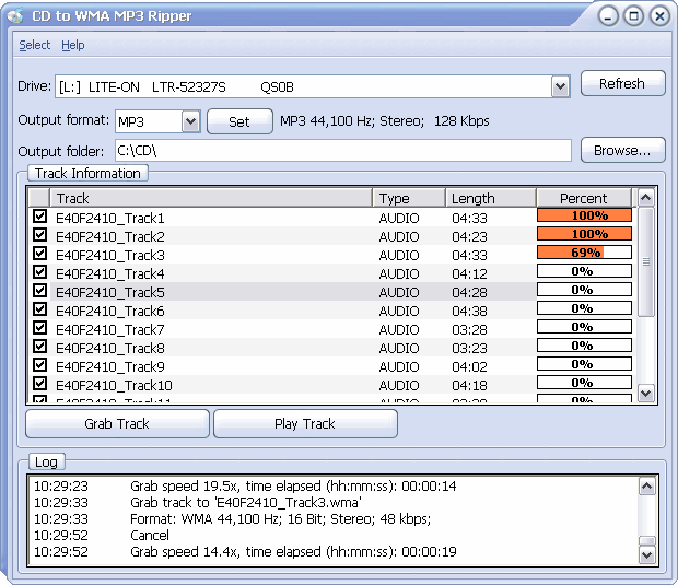 CD to WMA MP3 Ripper 1.60 software screenshot