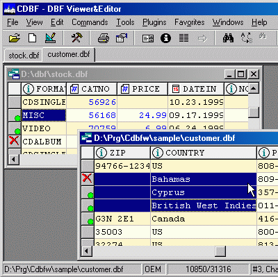 CDBF - DBF Viewer and Editor 2.30 software screenshot
