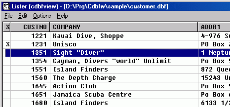 CDBFview 1.30 software screenshot